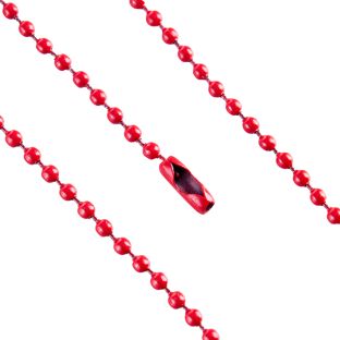 Kugelketten mit Verschluss rot | 2,4 mm | 102 mm