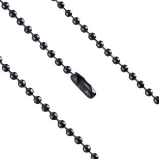 Kugelketten mit Verschluss schwarz | 2,4 mm | 150 mm