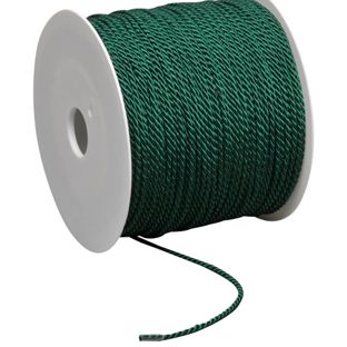 Atlaskordel auf Rolle, 2 mm x 100 m, Viskose dunkelgrün 