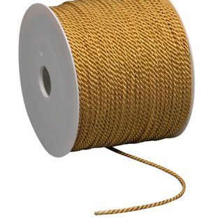 Atlaskordel auf Rolle, 2 mm x 100 m, Viskose gold 