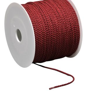 Atlaskordel auf Rolle, 2 mm x 100 m, Viskose bordeaux 