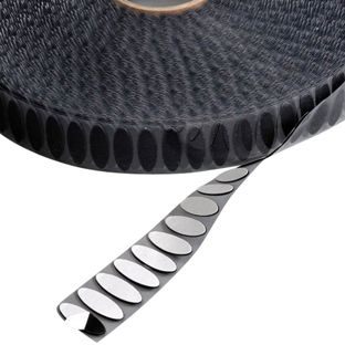 Klettpunkte oval, paarweise Haken und Flausch 