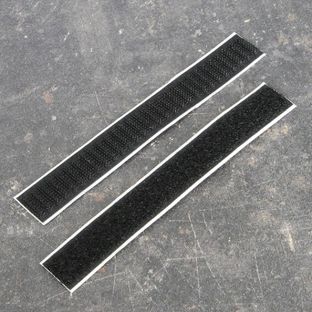 Klettstreifen selbstklebend, Haken und Flausch paarweise schwarz | 20 x 150 mm