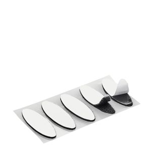 Klettpunkte oval, paarweise Haken und Flausch schwarz  | 100 Paar 