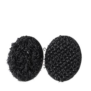 Klettpunkte auf Bogen, Set aus Haken und Flausch 16 mm | schwarz  | Set - Haken und Flausch  | 96 Paar