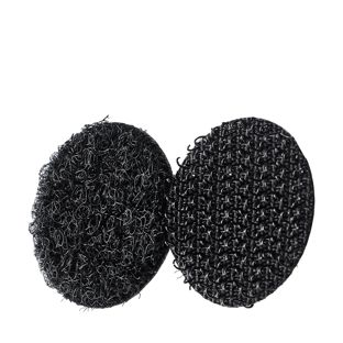 Klettpunkte auf Bogen, Set aus Haken und Flausch 21 mm | schwarz  | Set - Haken und Flausch  | 108 Paar