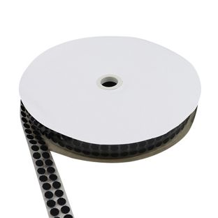 Klettpunkte auf Rolle, 10 mm | schwarz | Haken