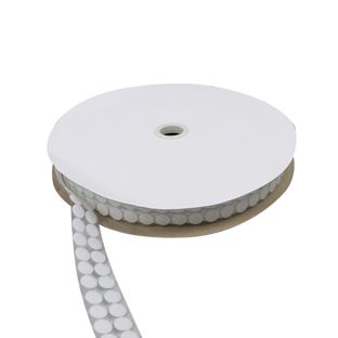 Klettpunkte auf Rolle, Flausch  | 13 mm | weiß 