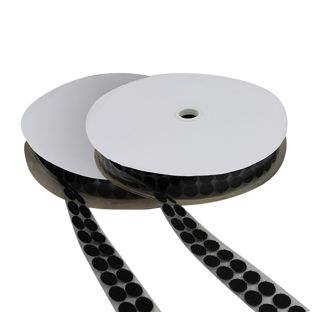 Klettpunkte auf Rolle, Set - Haken & Flausch  | 16 mm | schwarz 