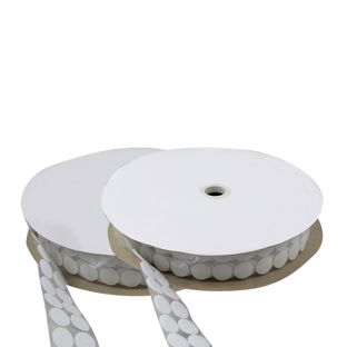 Klettpunkte auf Rolle, Set - Haken & Flausch  | 21 mm | weiß 