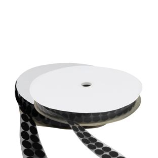 Klettpunkte auf Rolle, Set - Haken & Flausch  | 21 mm | schwarz 