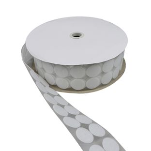 Klettpunkte auf Rolle, Flausch  | 33 mm | weiß 