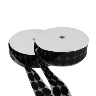 Klettpunkte auf Rolle, Set - Haken & Flausch  | 33 mm | schwarz 