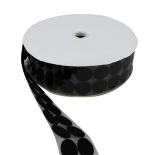Klettpunkte auf Rolle, Flausch  | 33 mm | schwarz 