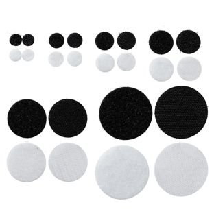 Klettpunkte auf Bogen, Set aus Haken und Flausch 13 mm | schwarz  | Set - Haken und Flausch  | 119 Paar