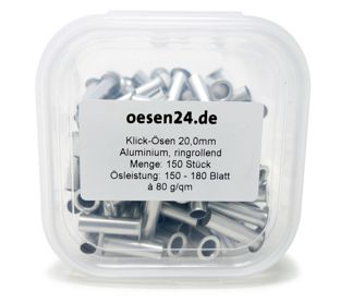 Klick-Ösen, silber 20 mm