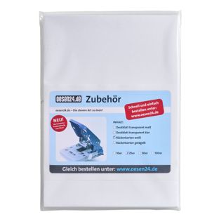 Rückenkarton weiß glatt A4, Pack mit 25 Stück 