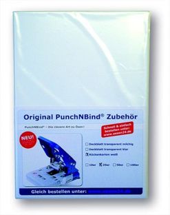 Rückenkarton weiß glatt A4, Pack mit 25 Stück 