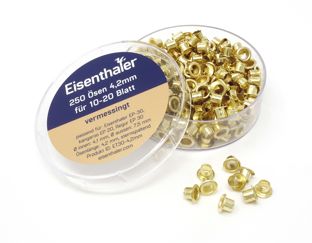 Eisenthaler Ösen ET30-4,2mm, vermessingt, für 10-20 Blatt, Pack mit 250 Stück 