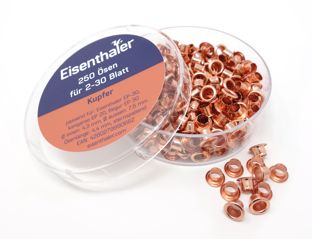 Eisenthaler Ösen EFC-30, farbig für 2-30 Blatt, Pack mit 250 Stück kupfer 