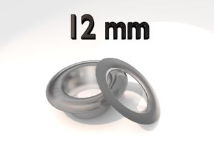 Ösen für Hand Ösenpresse BB-XOEP, Stahl vernickelt, Pack mit 100 Stück 12 mm
