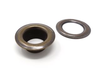 Planenösen, rostfrei, selbstschneidend, Messing Rundösen #1.7 (⌀ 3,6 mm)  | Antik Messing 