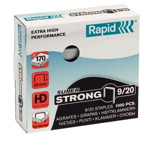 Rapid Heftklammern, SUPER STRONG 9/20  | 1000 Klammern pro Pack 