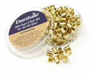 Eisenthaler Ösen ET50-MS, vermessingt, für 30-50 Blatt, Pack mit 200 Stück 