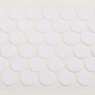 Klettpunkte auf Bogen, Set aus Haken und Flausch 19 mm | weiß | 110 STK | Haken