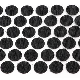 Klettpunkte auf Bogen, Set aus Haken und Flausch 19 mm | schwarz  | Haken  | 100 Stk