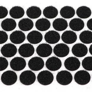 Klettpunkte auf Bogen, Set aus Haken und Flausch 33 mm | schwarz | 45 STK | Flausch