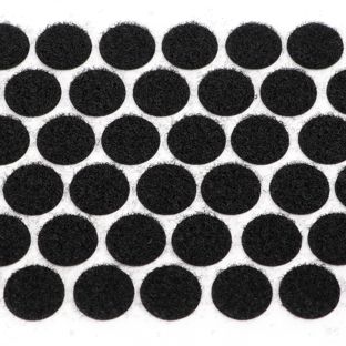 Klettpunkte auf Bogen, Set aus Haken und Flausch 13 mm | schwarz  | Flausch  | 119 Stk