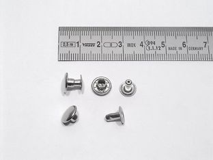 Doppelhohlnieten, Verarbeitung mit Hammer, 3-5 mm Füllhöhe, Unter- und Oberteil 