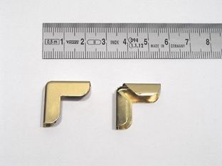 Buchecken Metall PS 20 H 5 - 20 x 20 mm  | vermessingt 