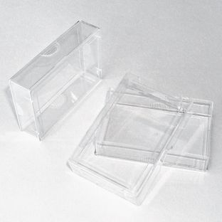 Visitenkartenbox mit Stülpdeckel, glasklar, stapelbar, innen 90 x 60 x 20 mm 