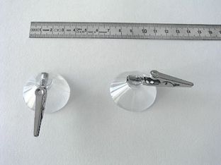Saugnapf mit Krokodilklammer, 37 mm, Klammer quer 