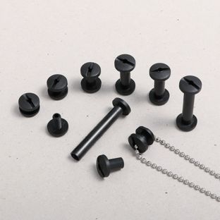 Kollektionsschrauben, Buchschrauben Kunststoff mit Loch 10 mm | schwarz 