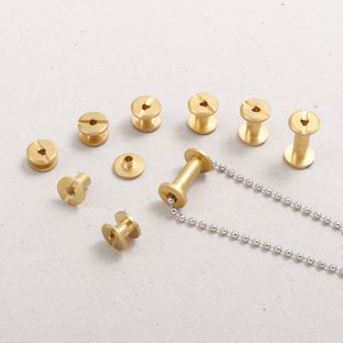 Kollektionsschrauben, Buchschrauben Metall mit Loch vermessingt | 7,5 mm