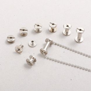 Kollektionsschrauben, Buchschrauben Metall mit Loch 3.5 mm | vernickelt 