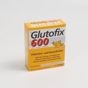 Glutofix 600, Etikettier- und Bastelkleber, Päckchen mit 125 g 