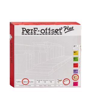 PerF-offset Plus, Rilllinie mit Gegenband für den Offsetdruck, für Papier und Karton, Größe S, je 2 m 