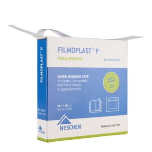 filmoplast® P, Papier-Reparaturband selbstklebend, repariert eingerissene Buchseiten, hauchdünn mit hoher Transparenz 25 m auf Rolle | 2 cm | 50 m