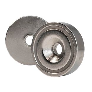 Topfmagnet mit Bohrung und Senkung, Neodym 