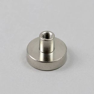 Topfmagnet mit Gewindebuchse, Neodym 16 mm | vernickelt 