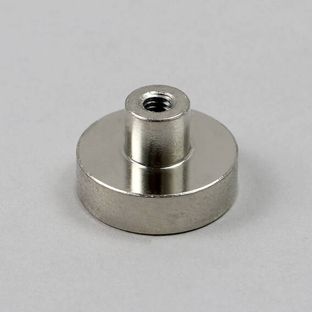 Topfmagnet mit Gewindebuchse, Neodym 20 mm | vernickelt 