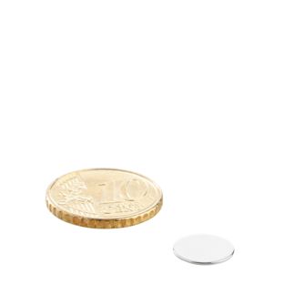 Scheibenmagnete Neodym 10 mm x 0,6 mm | N38, axial (parallel zur Höhe)