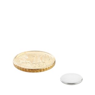 Scheibenmagnete Neodym 10 mm x 1 mm | N35, axial (parallel zur Höhe)