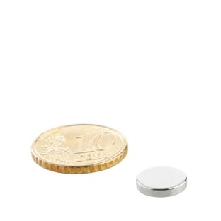 Scheibenmagnete Neodym 10 mm x 2 mm | N42, axial (parallel zur Höhe)