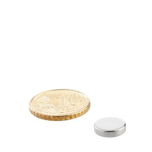 Scheibenmagnete Neodym 10 mm x 2,5 mm | N35, axial (parallel zur Höhe)