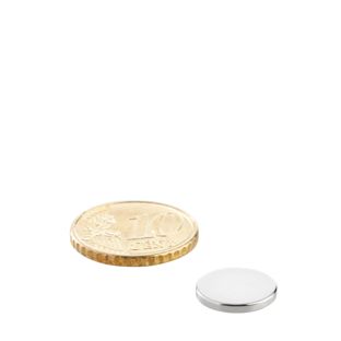 Scheibenmagnete Neodym 12 mm x 1,5 mm | N35, axial (parallel zur Höhe)